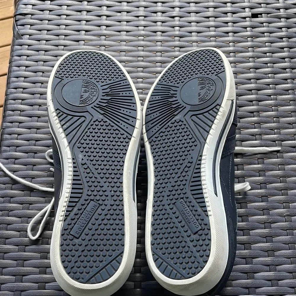 Versace mens navy blue tennis shoes